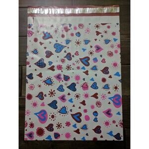 25 14.5x19 Designer COLORFUL HEARTS Mailers Poly Shipping Envelope Boutique Bag